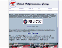 Tablet Screenshot of buickperformancegroup.com
